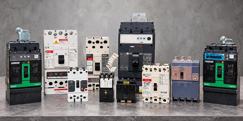 Commercial and industrial circuit breakers — Square D, Eaton, Siemens lineup